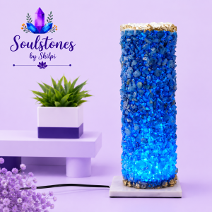 Blue Quartz Crystal Lamp