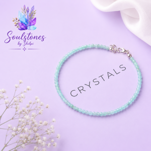 Larimar Faceted Beads Anklet (3MM)