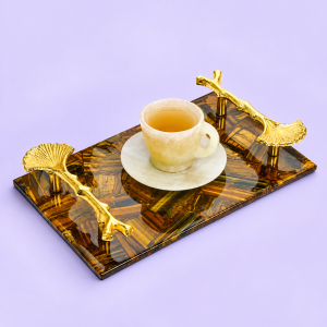 Tiger Eye Crystal Serving Tray